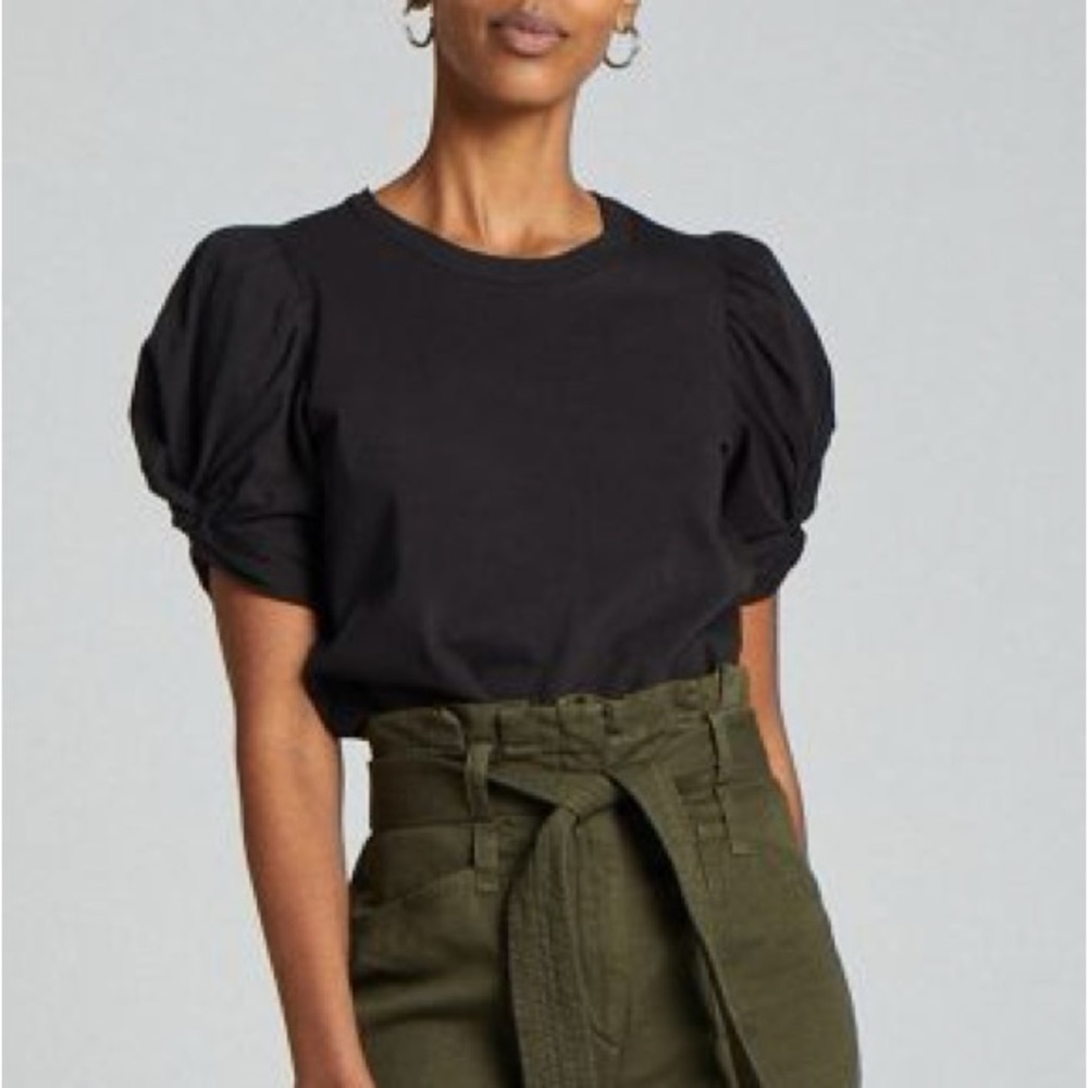 A.L.C. Black Puff Sleeve Top